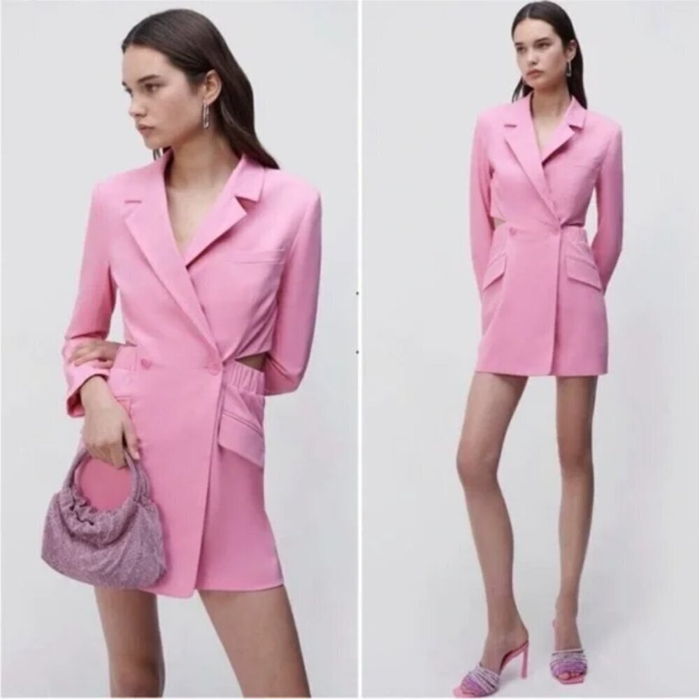 New Jonathan Simkhai Kylo Blazer Taffy Pink Mini Dress Size 6 US NWT
